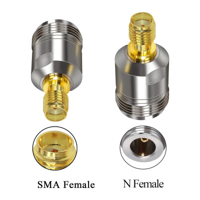 Перехідник SMA standard (female) - N type (female), корпус metal, тип 1