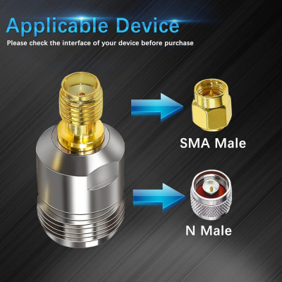 Перехідник SMA standard (female) - N type (female), корпус metal, тип 1