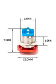 Кнопка Anti-Vandal high Button GQ16D "гриб", 16мм, без фіксації, 2pin, OFF-(ON), гвинт