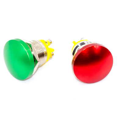 Кнопка Anti-Vandal high Button GQ16D "гриб", 16мм, без фіксації, 2pin, OFF-(ON), гвинт