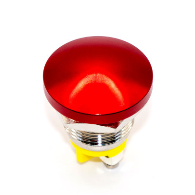 Кнопка Anti-Vandal high Button GQ16D "гриб", 16мм, без фіксації, 2pin, OFF-(ON), гвинт