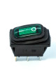 Переключатель узкий 10мм, KCD3-101NW, IP45, подсветка 12V, 3pin, Green