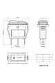 Переключатель узкий 10мм, KCD3-101NW, IP45, подсветка 12V, 3pin, Green