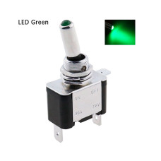 Тумблер авто ASW-07D, подсветка LED 12V, 20A, 3pin, green
