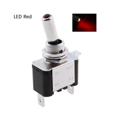 Тумблер авто ASW-07D, подсветка LED 12V, 20A, 3pin, red