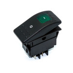Переключатель кулисный RK1-06N, подсветка 12V, 4pin, Green