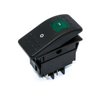 Переключатель кулисный RK1-06N, подсветка 12V, 4pin, Green