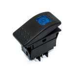 Переключатель кулисный RK1-06N, подсветка 12V, 4pin, Blue