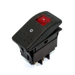 Переключатель кулисный RK1-06N, подсветка 12V, 4pin, Red