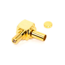 Роз'єм SMS, роз'єм SMS Connector Plug кутовий (SMS-08LV1), обтискний на RG-174, Gold