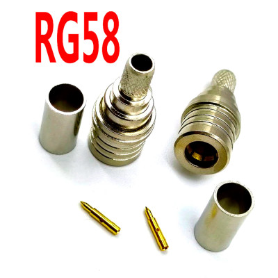 Штекер QMA (male), обтискний на кабель RG-58