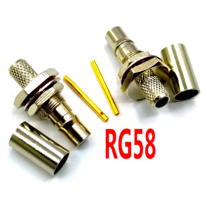 Гніздо QMA (female), обтискне на кабель RG-58