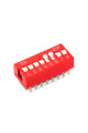 DIP перемикач (dip switch) DS-08 в плату, 16pin, ON-OFF, red