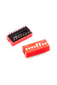 DIP перемикач (dip switch) DS-08 в плату, 16pin, ON-OFF, red