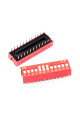 DIP перемикач (dip switch) DS-12 в плату, 24pin, ON-OFF, red