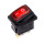Перемикач міні KCD1-2-101NW, IP65, 6A, 3pin, led 220V, Red