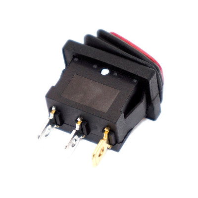 Перемикач міні KCD1-2-101NW, IP65, 6A, 3pin, підсвічування 220V, ON-OFF