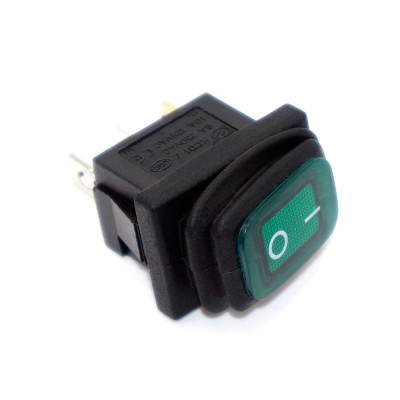 Перемикач міні KCD1-2-101NW, IP65, 6A, 3pin, підсвічування 220V, ON-OFF