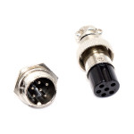 Разъём DC, комплект питания GX16 (штекер + гнездо), 6pin, 16мм