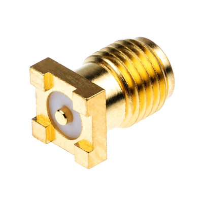 Гніздо SMA (female) standard, монтажне на плату SMD, вертикальне, gold