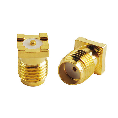 Гніздо SMA (female) standard, монтажне на плату SMD, вертикальне, gold