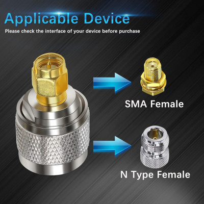 Перехідник SMA - N type, N-type (male) - SMA standard (male), корпус metal