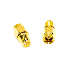 Перехідник SMA, штекер SMA standard (male) - гніздо SMA-RP реверсне, gold