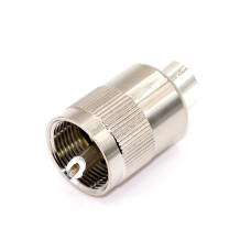 Штекер UHF, PL-259 на кабель RG-5D-FB (RG6 / H155) накрутка, HQ, Silver