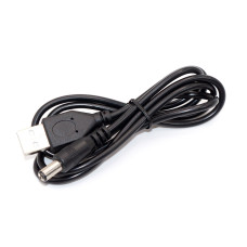 Шнур USB живлення DC, штекер 5.5х2.1мм - штекер USB, чорний, 1.0м