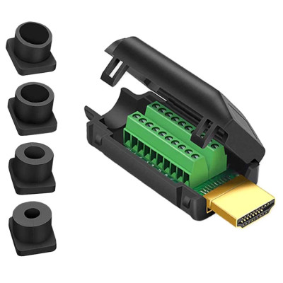 Штекер HDMI, 20pin, кабель під гвинт-термінал, пластик