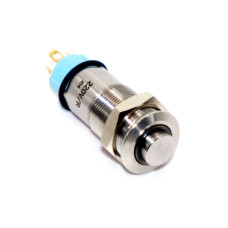 Кнопка без фіксації GQ10H-10EM anti-vandal випукла, 10мм, 4pin, Led 220V Red, IP67