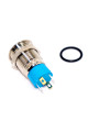 Кнопка з фіксацією GQ12F-10EL anti-vandal, плоска 12мм, 4pin, LED red 220V