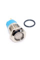 Кнопка з фіксацією GQ12F-10EL anti-vandal, плоска 12мм, 4pin, LED red 220V