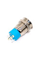 Кнопка з фіксацією GQ12F-10EL anti-vandal, плоска 12мм, 4pin, LED red 220V