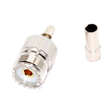 Роз'єм UHF, гніздо UHF, SL16 SO-239 (PL259), обтискне на кабель RG-58, латунь