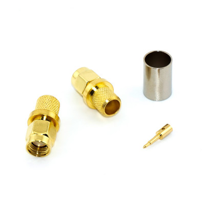 Штекер SMA (male) standard, обтискний на кабель 5D-FB / H155 / LMR300, gold