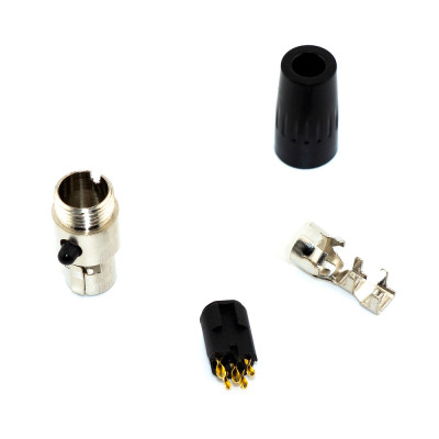 Гніздо mini XLR 5pin, корпус metal, на кабель