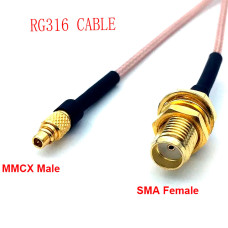 Пігтейл антенний MMCX (MMCX - гніздо SMA (female) standard) pigtail, з кабелем, 8см