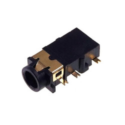 Разъём аудио, гнездо 3.5мм стерео 4pin, PJ-342C, корпус пластик, SMD монтажное на плату, 6pin, type 2