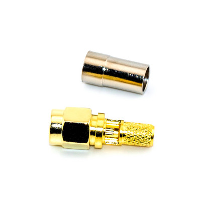 Штекер SMA (male) standard, обжимной (кабель RG-58) пайка, gold, тип 2