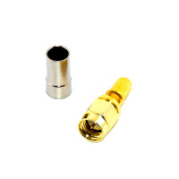 Разъём SMA, штекер SMA (male) standard, обжимной (кабель RG-58) пайка, gold, тип 2