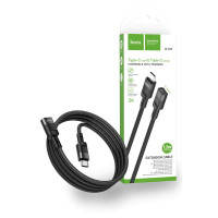 Удлинитель USB, штекер TYPE C - гніздо TYPE C, v.2.0, U107, hoco, сетка, 1.2м