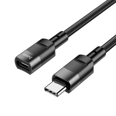 Удлинитель USB, штекер TYPE C - гніздо TYPE C, v.2.0, U107, hoco, сетка, 1.2м
