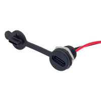 Разъём USB type C, гнездо type-C 2pin, монтажное Ø11мм, гайка, кабель 24AWG