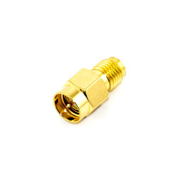 Переходник штекер SMA standard (male) - гнездо SMA standard (female), gold, прямой