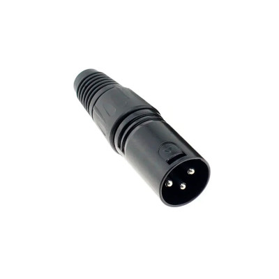 Штекер XLR 3pin, тип 5, корпус metal чорний