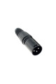 Штекер XLR 3pin, тип 5, корпус metal чорний