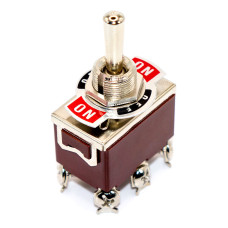 Тумблер без фіксації великий E-TEN 223 (KN3(C)-223A), (ON)-OFF-(ON), 6pin, 15A 250VAC