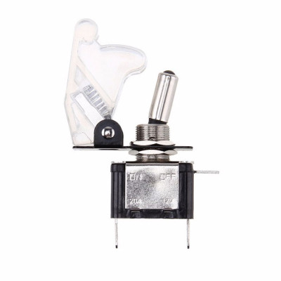 Тумблер з кришкою SAC-01 + ASW-07D, LED 12V, 20A, clear