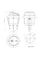 Переключатель авто, KCD1-8-101NW круглый 20мм, IP65, 12В, 20А, 3 контакты, Green